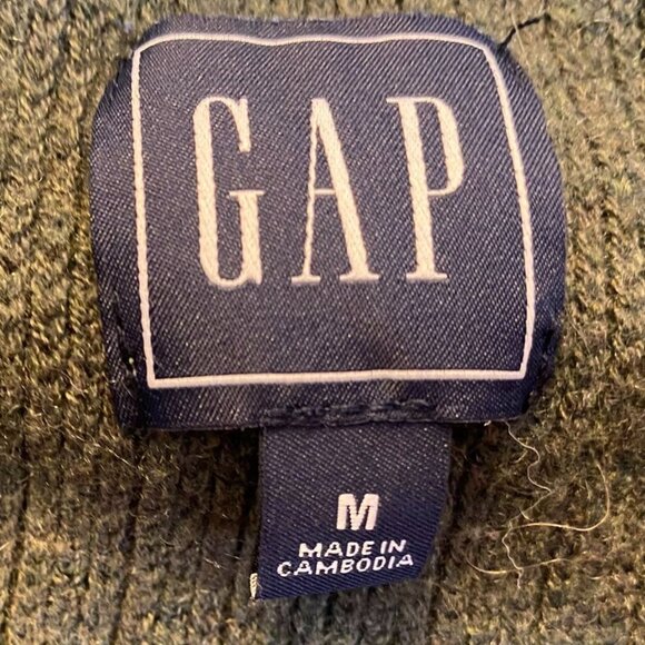 Gap Women's Cardigan Sweater M Olive Green Open Wool Blend - Picture 4 of 11